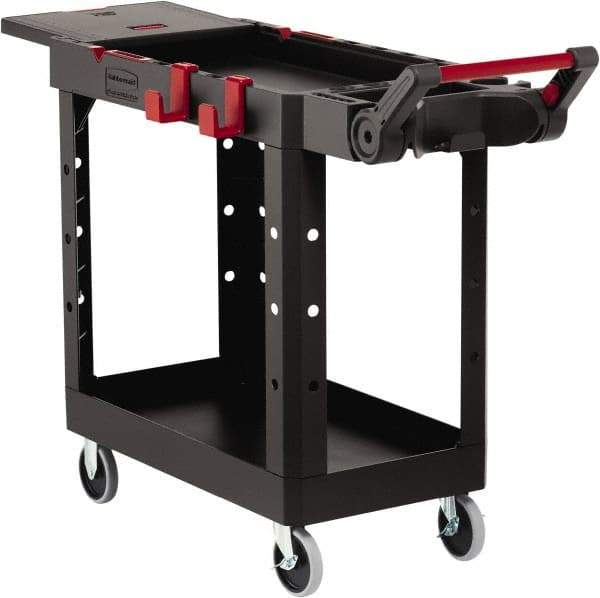 Rubbermaid - 500 Lb Capacity, 17-3/4" Wide x 46-3/16" Long x 36" High Heavy Duty Utility Cart - 2 Shelf, 12 Slot, Structural Foam - Industrial Tool & Supply