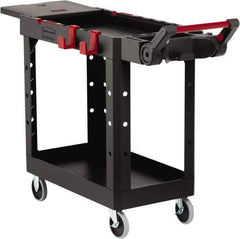 Rubbermaid - 500 Lb Capacity, 17-3/4" Wide x 46-3/16" Long x 36" High Heavy Duty Utility Cart - 2 Shelf, 12 Slot, Structural Foam - Industrial Tool & Supply