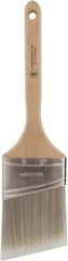 Wooster Brush - 3" Oval/Angle Polyester Angular Brush - 2-15/16" Bristle Length, 6-1/2" Wood Fluted Handle - Industrial Tool & Supply