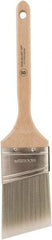 Wooster Brush - 2-1/2" Oval/Angle Polyester Angular Brush - 2-15/16" Bristle Length, 6-1/2" Wood Fluted Handle - Industrial Tool & Supply