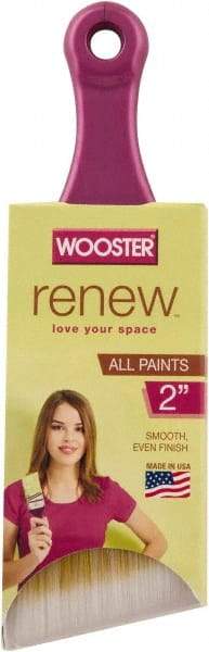 Wooster Brush - 2" Angled Synthetic Angular Brush - 2-3/16" Bristle Length, 2-1/4" Plastic Beavertail Handle - Industrial Tool & Supply