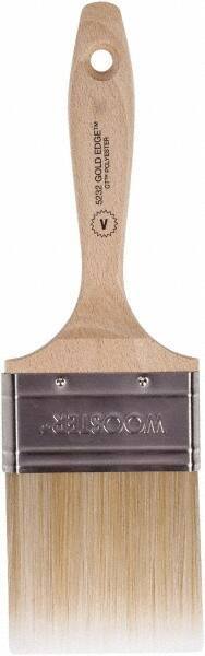 Wooster Brush - 3" Flat Polyester Varnish Brush - 2-15/16" Bristle Length, 5-9/16" Wood Beavertail Handle - Industrial Tool & Supply