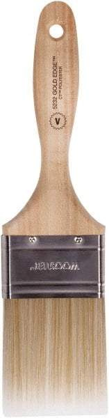 Wooster Brush - 2-1/2" Flat Polyester Varnish Brush - 2-15/16" Bristle Length, 5-1/4" Wood Beavertail Handle - Industrial Tool & Supply