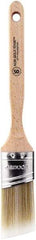Wooster Brush - 1-1/2" Oval/Angle Polyester Angular Brush - 2-7/16" Bristle Length, 6-1/8" Wood Fluted Handle - Industrial Tool & Supply