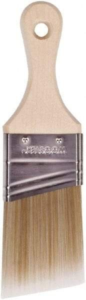 Wooster Brush - 2" Angled Polyester Angular Brush - 2-11/16" Bristle Length, 2-7/8" Wood Fluted Handle - Industrial Tool & Supply
