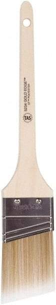 Wooster Brush - 2" Angled Polyester Angular Brush - 2-7/16" Bristle Length, 6-1/2" Wood Fluted Handle - Industrial Tool & Supply