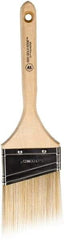 Wooster Brush - 3" Angled Polyester Angular Brush - 2-15/16" Bristle Length, 6-13/16" Wood Fluted Handle - Industrial Tool & Supply