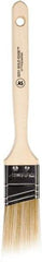 Wooster Brush - 1-1/2" Angled Polyester Angular Brush - 2-7/16" Bristle Length, 6-1/4" Wood Fluted Handle - Industrial Tool & Supply