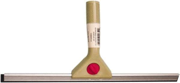 PRO-SOURCE - 16" Rubber Blade Window Squeegee - Tapered End, Single Edge, Gray, Plastic Holder - Industrial Tool & Supply