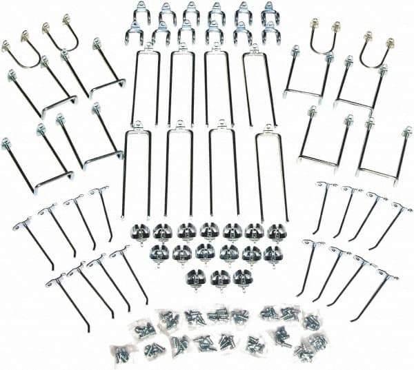 Triton - Silver Pegboard Wall Mounted Storage - For Use with DuraBoards, 1/4" & 1/8" Pegboards - Industrial Tool & Supply