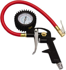 Milton - 0 to 150 psi Dial Easy-Clip Tire Pressure Gauge - 13' Hose Length, 2 psi Resolution - Industrial Tool & Supply