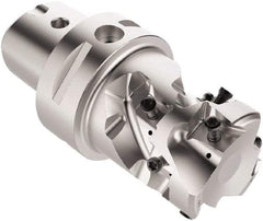 Seco - 44mm Cut Diam, 58.69mm Max Depth of Cut, 95mm OAL, Indexable Square Shoulder Helical End Mill - LOEX Inserts, C5 Modular Connection, 90° Lead Angle, Through Coolant, Series R217.94 - Industrial Tool & Supply