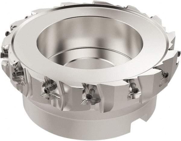 Seco - 14 Inserts, 6" Cut Diam, 2" Arbor Diam, 12mm Max Depth of Cut, Indexable Square-Shoulder Face Mill - 90° Lead Angle, 63mm High, LOEX-12 Insert Compatibility, Series Square T4-12 - Industrial Tool & Supply