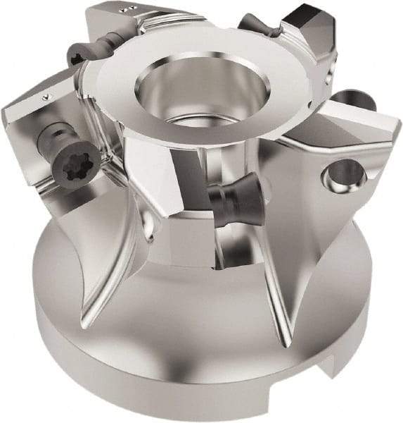 Seco - 5 Inserts, 33mm Cutter Diam, 2.2mm Max Depth of Cut, Indexable High-Feed Face Mill - 22mm Arbor Hole Diam, 10.4mm Keyway Width, 40mm High, R220.21 Toolholder, SC..12.. Inserts, Series R220.21 - Industrial Tool & Supply