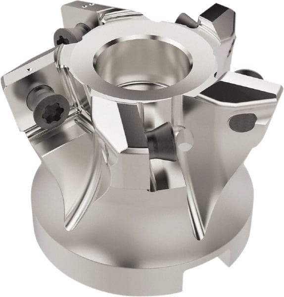 Seco - 5 Inserts, 31mm Cutter Diam, 2.2mm Max Depth of Cut, Indexable High-Feed Face Mill - 22mm Arbor Hole Diam, 10.4mm Keyway Width, 40mm High, R220.21 Toolholder, SC..12.. Inserts, Series R220.21 - Industrial Tool & Supply