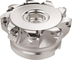 Seco - 9 Inserts, 83.6mm Cutter Diam, 1.8mm Max Depth of Cut, Indexable High-Feed Face Mill - 32mm Arbor Hole Diam, 14.4mm Keyway Width, 50mm High, R220.21 Toolholder, 218.19-160.. Inserts, Series R220.21 - Industrial Tool & Supply