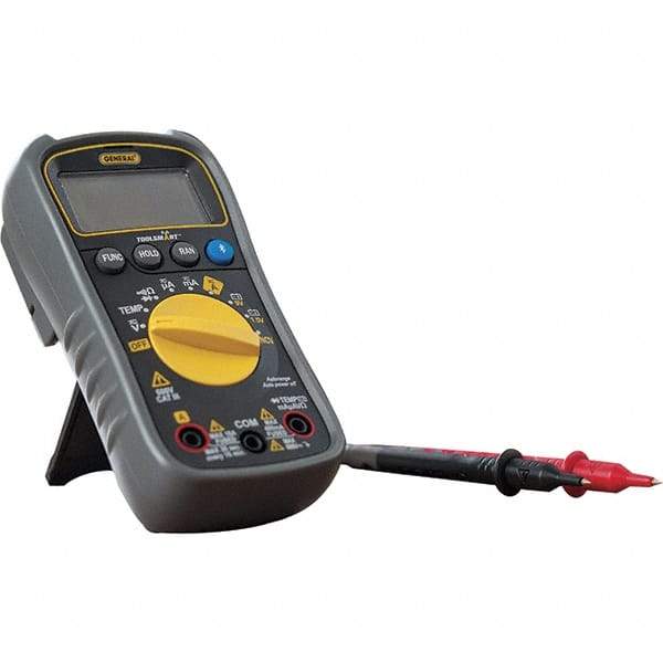General - TS04, CAT III, 600 VAC/VDC, Digital True RMS Multimeter - 40 mOhm, Measures Voltage, Current, Resistance, Temperature - Industrial Tool & Supply