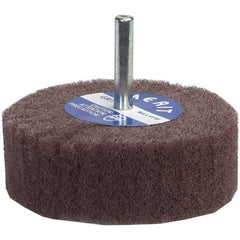 Merit Abrasives - 2" Diam x 1" Face Width, Very Fine Aluminum Oxide Nonwoven Mounted Flap Wheel - 1/4" Shank Mount, 12,000 Max RPM - Industrial Tool & Supply