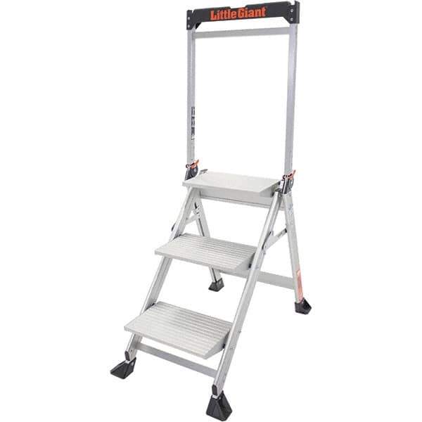 Little Giant Ladder - 3 Steps, 3' High, Type IAA Rating, Aluminum Step Stand - 375 Lb Capacity, 21-1/2" Base Width - Industrial Tool & Supply
