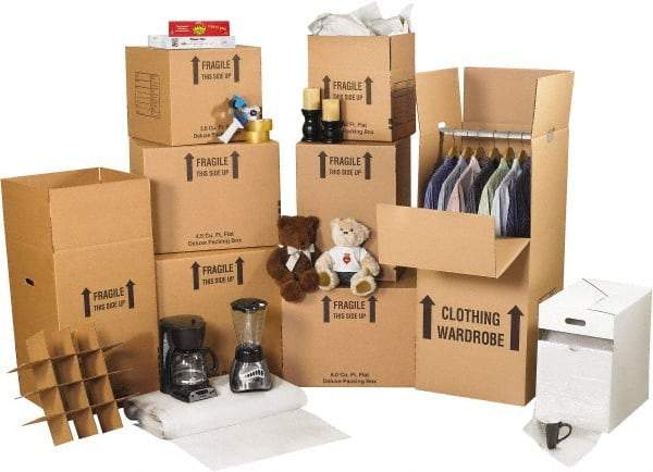 Made in USA - Moving & Box Kits Kit Type: Deluxe Home Moving Kit Number of Boxes: 118 - Industrial Tool & Supply