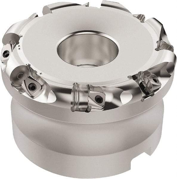 Seco - 50.32mm Cut Diam, 6mm Max Depth, 40mm Arbor Hole, 8 Inserts, RN.. 1207 Insert Style, Indexable Copy Face Mill - R220.26 Cutter Style, 8,400 Max RPM, 63mm High, Through Coolant, Series R220.26 - Industrial Tool & Supply