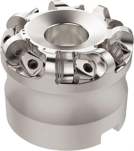 Seco - 37.33mm Cut Diam, 6mm Max Depth, 27mm Arbor Hole, 7 Inserts, RN.. 1207 Insert Style, Indexable Copy Face Mill - R220.26 Cutter Style, 10,600 Max RPM, 50mm High, Through Coolant, Series R220.26 - Industrial Tool & Supply