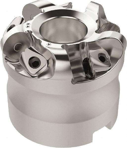 Seco - 37.33mm Cut Diam, 6mm Max Depth, 22mm Arbor Hole, 5 Inserts, RN.. 1207 Insert Style, Indexable Copy Face Mill - R220.26 Cutter Style, 11,900 Max RPM, 45mm High, Through Coolant, Series R220.26 - Industrial Tool & Supply
