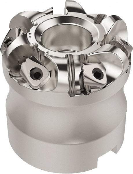 Seco - 37.33mm Cut Diam, 6mm Max Depth, 22mm Arbor Hole, 6 Inserts, RN.. 1204 Insert Style, Indexable Copy Face Mill - R220.26 Cutter Style, 16,700 Max RPM, 45mm High, Through Coolant, Series R220.26 - Industrial Tool & Supply