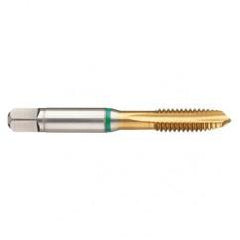 M12x1.0 6H 4-Flute Cobalt Green Ring Spiral Point Plug Tap-TiN - Industrial Tool & Supply