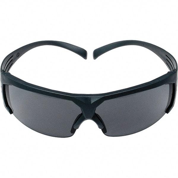 3M - Gray Lenses, Framed Safety Glasses - Anti-Fog, Gray Frame, Size Universal, Wrap Around - Industrial Tool & Supply