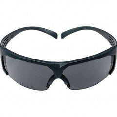 3M - Gray Lenses, Framed Safety Glasses - Anti-Fog, Gray Frame, Size Universal, Wrap Around - Industrial Tool & Supply