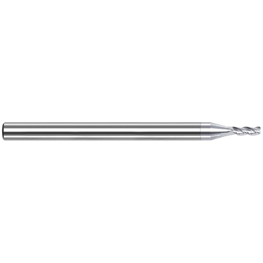 Corner Radius End Mill: 0.04″ Dia, 0.12″ LOC, 0.003″ Radius, 3 Flutes, Solid Carbide 1-1/2″ OAL, 1/8″ Shank Dia, 42 ° Helix, TiB2 Coated, Corner Radius End