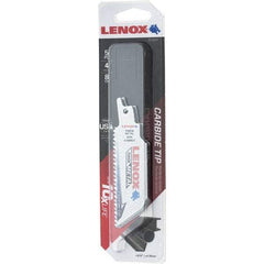 Lenox - 4" Long x 1" Thick, Bi-Metal Reciprocating Saw Blade - Tapered Profile, 8 TPI, Toothed Edge, Tang Shank - Industrial Tool & Supply