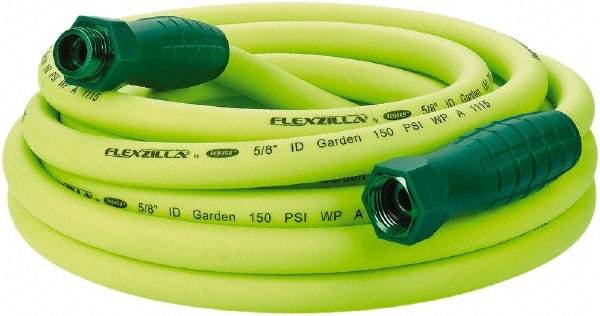 Legacy - 25' Long Garden Hose - 5/8" Diam, 3/4" GHT, Hybrid Polymer, 150 psi, All Season, Green - Industrial Tool & Supply