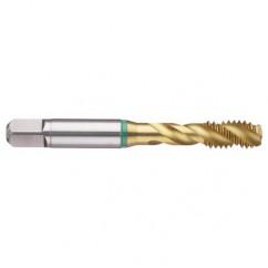 7/8-9 Dia. - 2B - 4 FL - Cobalt Bottoming Green Ring Tap FORM-E-TiN - Industrial Tool & Supply
