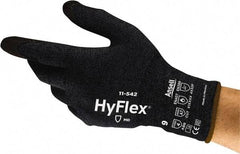 Ansell - Size M (8), ANSI Cut Lvl A7, Puncture Lvl 3, Abrasion Lvl 4, Nitrile Coated Cut Resistant Gloves - 8.0847" Long, Palm & Fingertips Coated, Kevlar, Nylon, Spandex & Steel Lining, Knit Wrist, Black, Paired - Industrial Tool & Supply