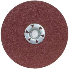 Merit Abrasives - 7" Disc Diam, 24 Grit, Ceramic Alumina Quick Change Disc - Type S Attaching System, Coated, Brown, 8,600 RPM - Industrial Tool & Supply