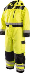 OccuNomix - Size L, Yellow, Zipper, Cold Weather Coverall - 50" Chest, Polyester, 7 Pockets, Waterproof - Industrial Tool & Supply