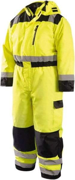 OccuNomix - Size 4XL, Yellow, Zipper, Cold Weather Coverall - 66" Chest, Polyester, 7 Pockets, Waterproof - Industrial Tool & Supply