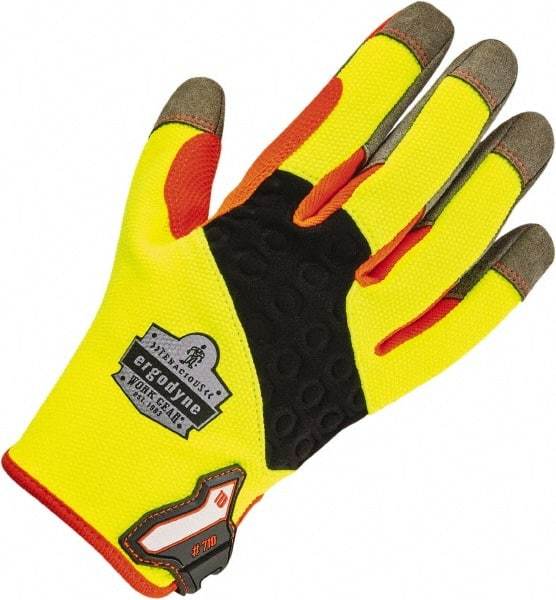Ergodyne - Size L (9) Work Gloves - Uncoated, Hook & Loop Cuff, Full Fingered, Lime Green, Paired - Industrial Tool & Supply