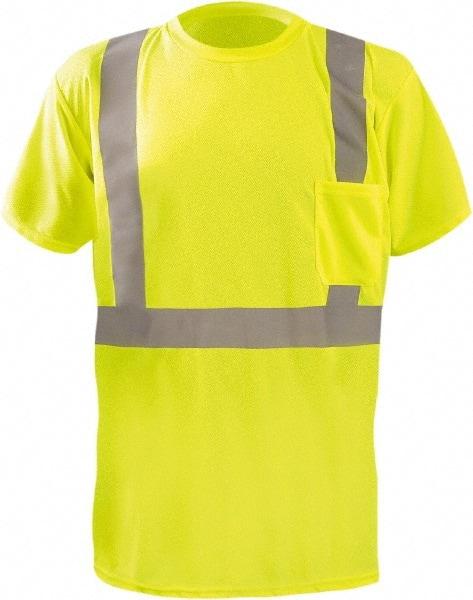 OccuNomix - Size 2XL, Hi-Viz Yellow, High Visibility, Short Sleeve T-Pocket, - 52" Chest, 1 Pocket, Polyester - Industrial Tool & Supply