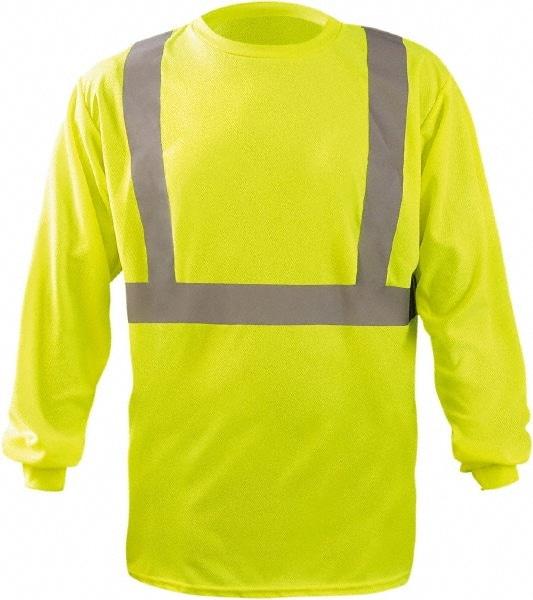 OccuNomix - Size 5XL, Hi-Viz Yellow, High Visibility, Long Sleeve T-Pocket, - 64" Chest, 1 Pocket, Polyester - Industrial Tool & Supply