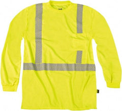 OccuNomix - Size 5XL, Hi-Viz Yellow, High Visibility, Long Sleeve T-Pocket, - 64" Chest, 1 Pocket, Polyester - Industrial Tool & Supply