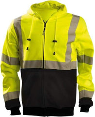 OccuNomix - Size M High Visibility Sweatshirt - High Visbility Yellow, Black, Polyester, Zipper Closure - Industrial Tool & Supply