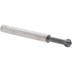 Accupro - 1/4" Diam, 0.213" LOC, 4 Flute Solid Carbide Ball End Mill - nACo Finish, Single End, 2-1/2" OAL, 1/4" Shank Diam, Undercutting - Industrial Tool & Supply
