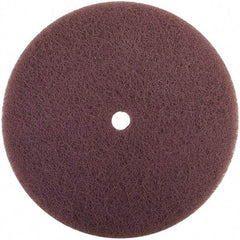 Merit Abrasives - 4-1/2" Medium Grade Aluminum Oxide Deburring Disc - 7/8" Center Hole, Hook & Loop Connection, Maroon, 11,000 Max RPM - Industrial Tool & Supply