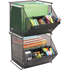Safco - Black File Boxes-Storage - Steel Mesh - Industrial Tool & Supply