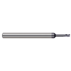 Corner Radius End Mill: 0.1562″ Dia, 0.235″ LOC, 1/64″ Radius, 4 Flutes, Solid Carbide 3″ OAL, 3/16″ Shank Dia, 37 ° Helix, AlTiN Coated, Corner Radius End