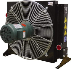 AKG Thermal Systems - SAE #20, 1 Fan Mount, Liquid-To-Air Aluminum Brazed Process Equipment Heat Exchanger - Oil Cooler, Ethylene Glycol/Water Mixture Cooler, 24.03" High x 26.38" Wide x 18" Deep, 250°F Max - Industrial Tool & Supply