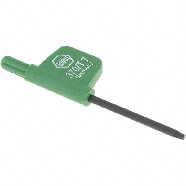 Wiha - T7 Torx Key - Flag-Style, 35mm Length Under Head, 2.6" OAL - Industrial Tool & Supply